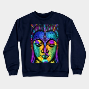 Colorful texture Buddha face Crewneck Sweatshirt